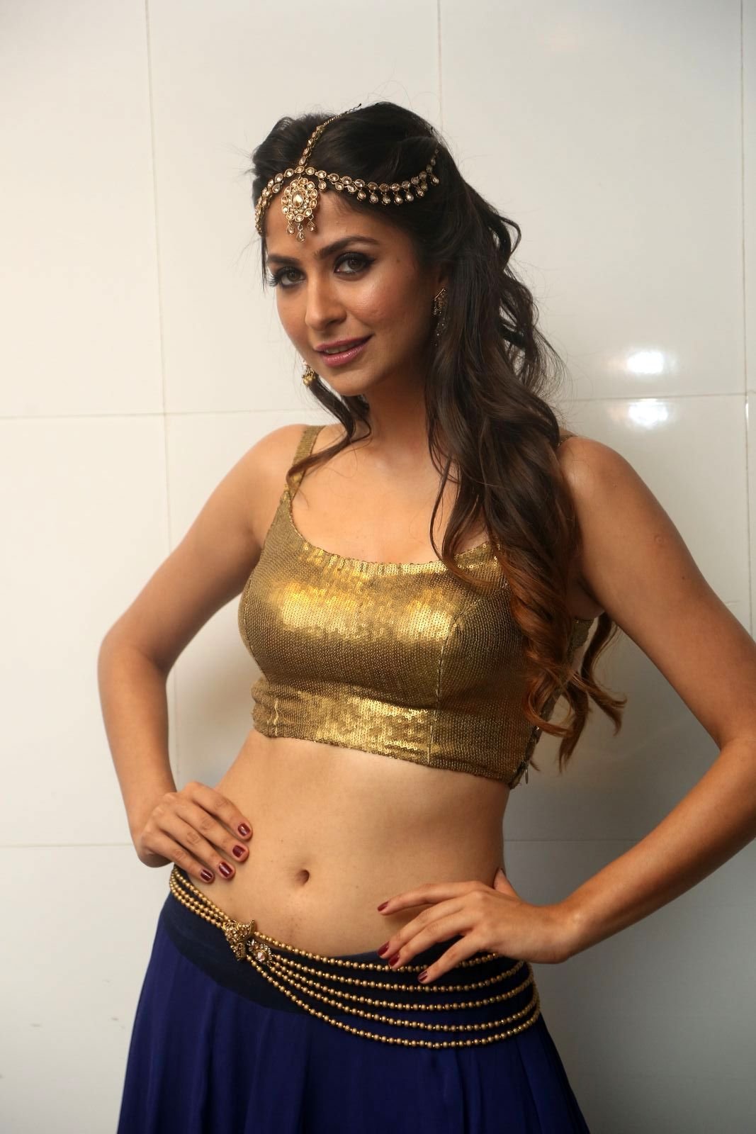 Malvika Raaj Displays Her Amazingly Toned Midriff At Telugu Film â€˜Jayadevâ€™ Pre Release Event in Hyderabad
