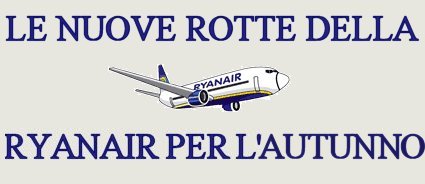 nuove rotte Ryanair autunno