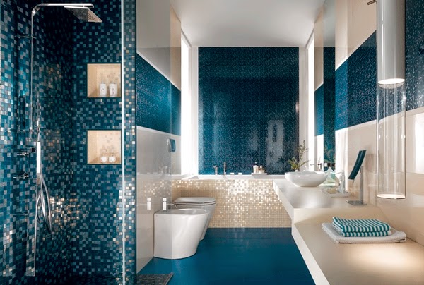 10 Baños modernos en color azul - Colores en Casa