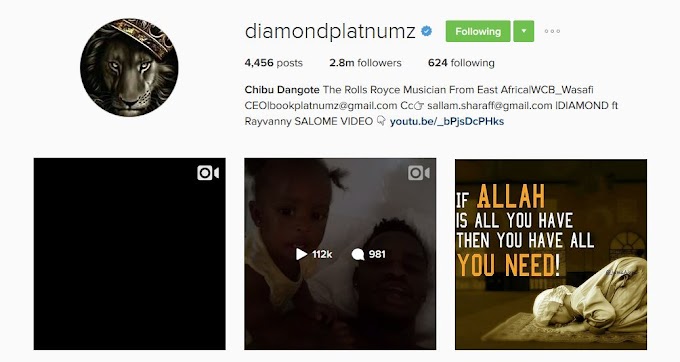 Diamond Ataja Bei ya Kuuza Page yake ya Instagram Yenye Followers Milion 2