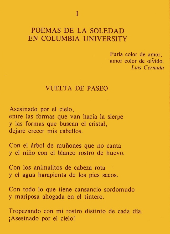 Caponnetto Poesiaperta Federico Garcia Lorca Tres Poemas Tomados De Poeta En Nueva York Tre Poesie Tratte Da Poeta A New York