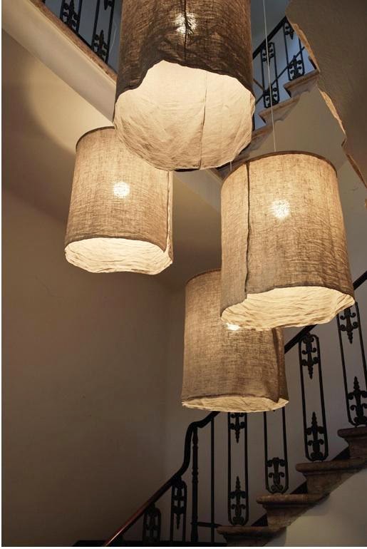LET'S STAY Raw Linen Cotton Lighting Pendants