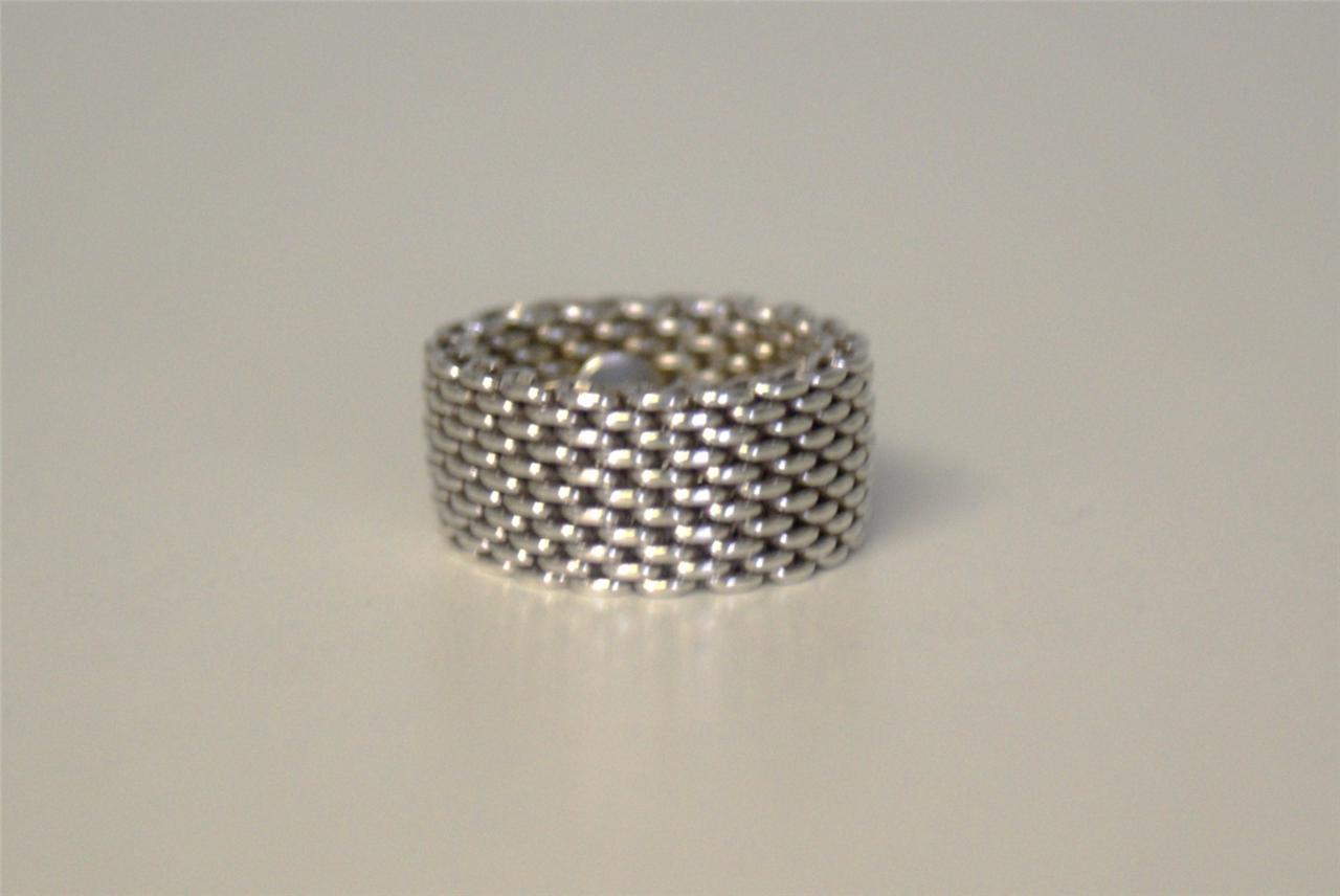 TIFFANY & CO. AUTHENTIC SOMERSET WIDE MESH RING SIZE 7.5 ~ Gold Crafters Exchange