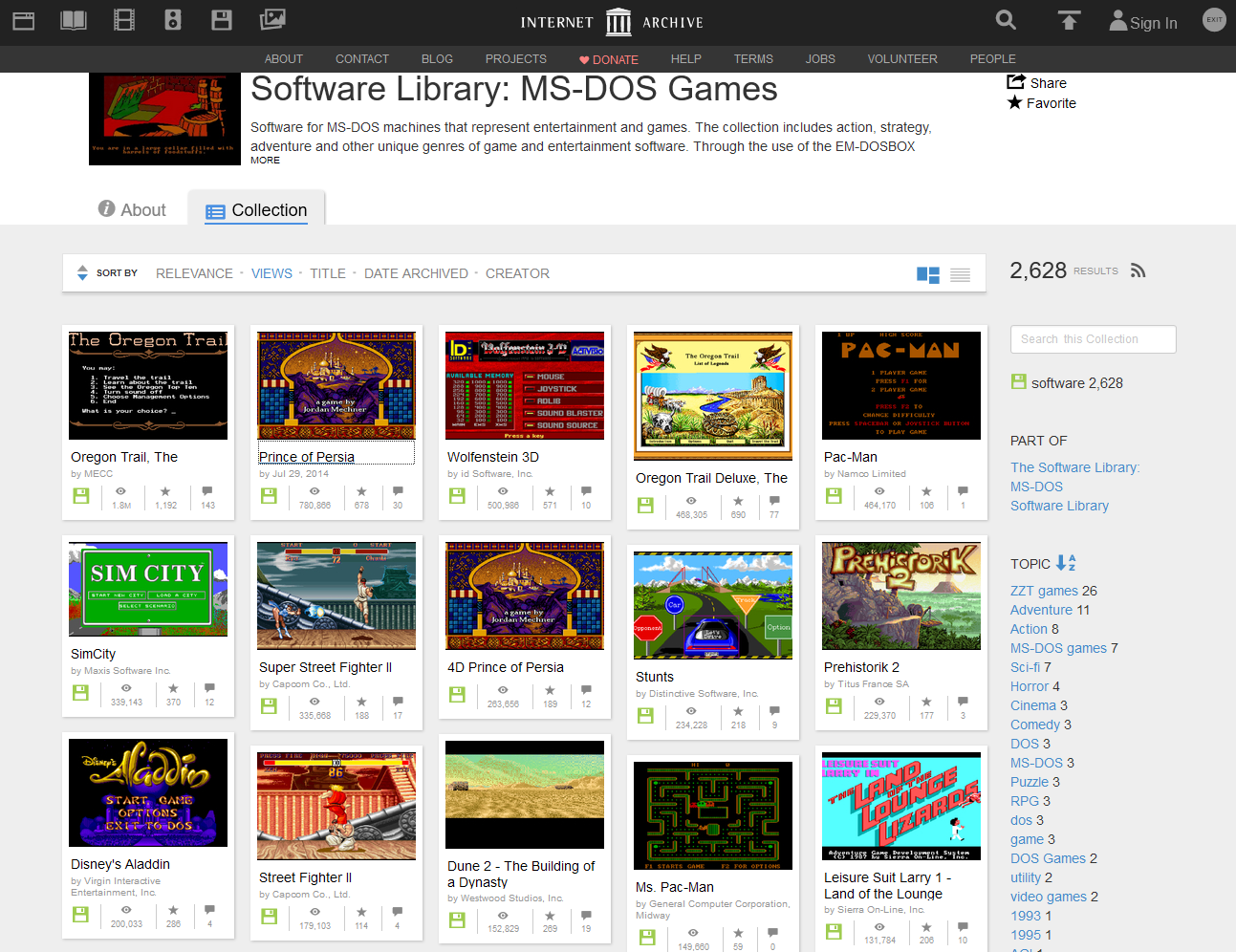 [추억의 고전게임] DOS 게임 집합소 Software Library MSDOS Games XeroNic(HS) BLOG