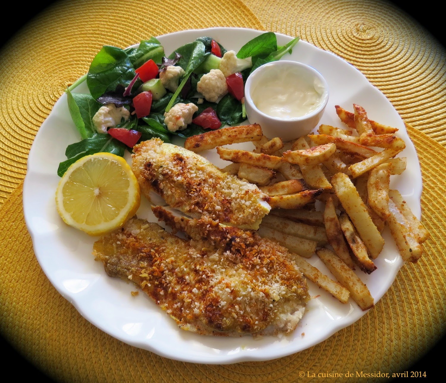 La cuisine de Messidor Filets de tilapia panés + Frites santé au four