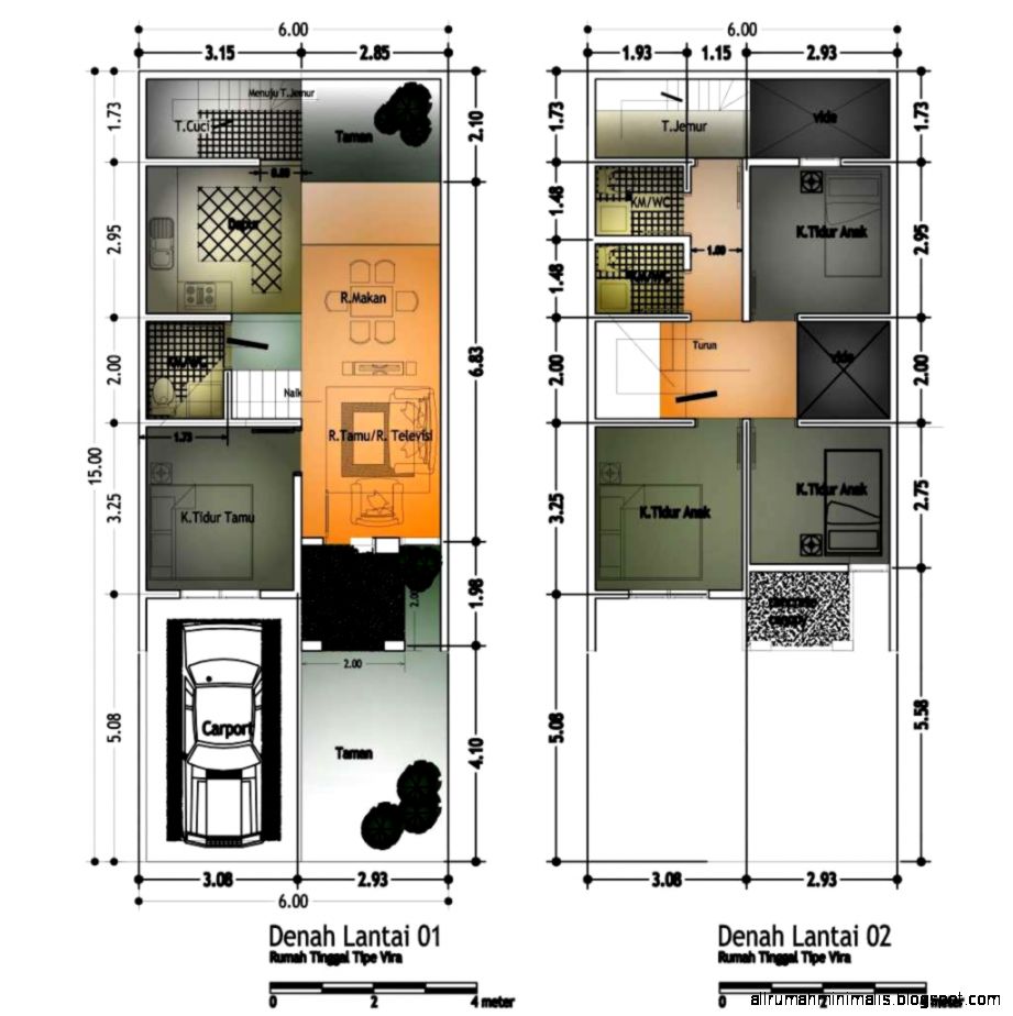 Model Rumah Minimalis Ukuran 7x16 Wallpaper Dinding