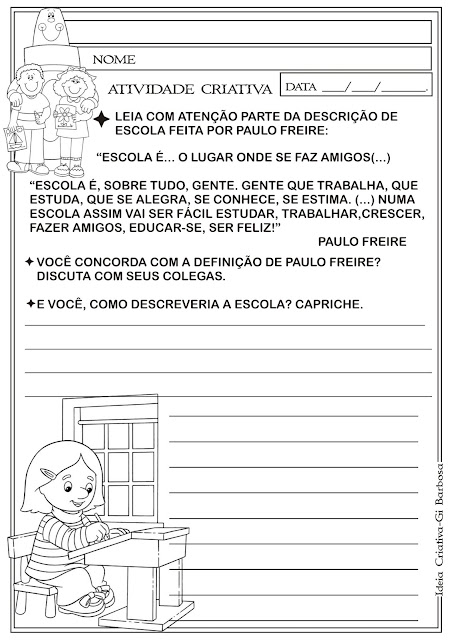 Atividade Produção Textual A Escola Paulo Freire
