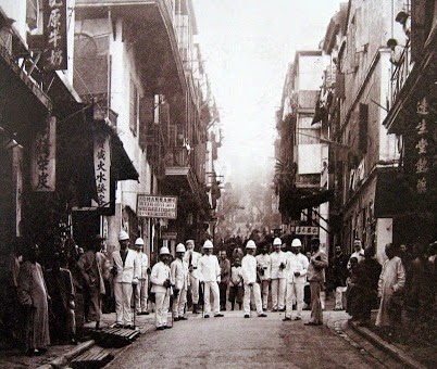 Inspección anti peste en Hong Kong 1890