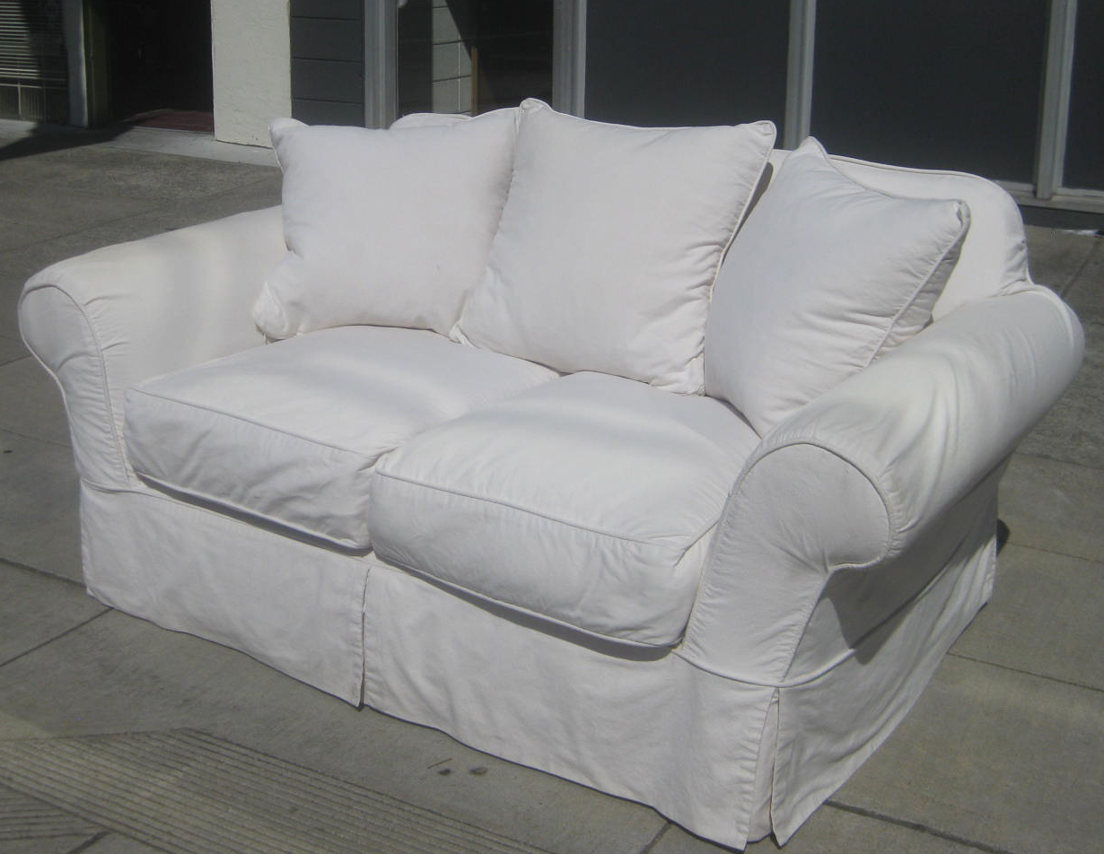 UHURU FURNITURE & COLLECTIBLES SOLD Stunning White Loveseat 175