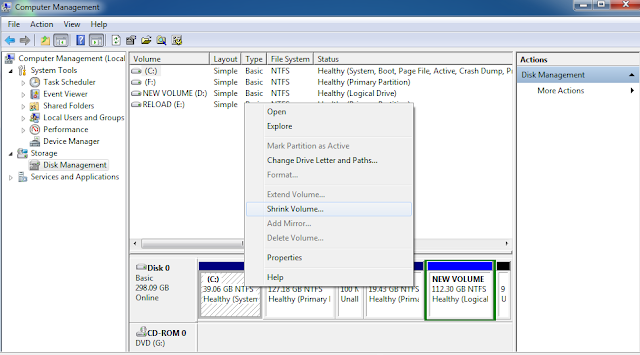 Membuat Partisi Baru di Windows 7 Membuat Partisi Baru di Windows 7