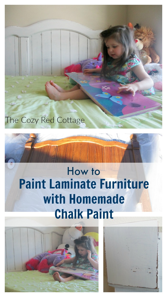The Cozy Red Cottage Homemade Chalk Paint on Laminate Furniture