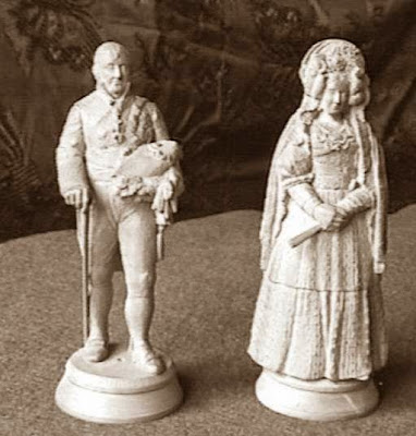 Cuarto juego de ajedrez, Fernando VII y María Cristina de Borbón, rey y reina blancos