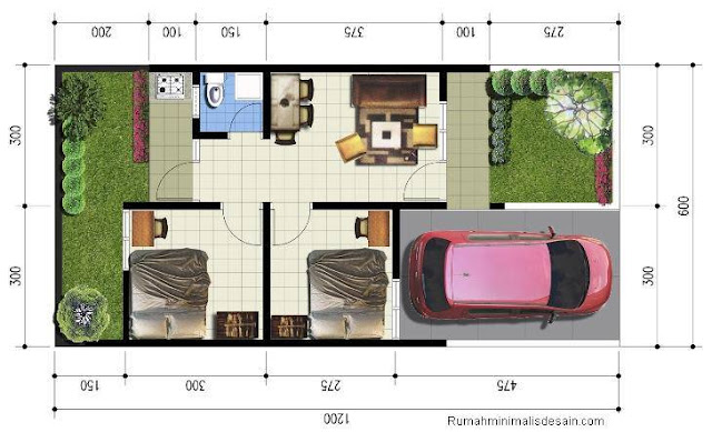 40 Contoh Denah  Rumah  Minimalis Type  36 Berbagai Model 