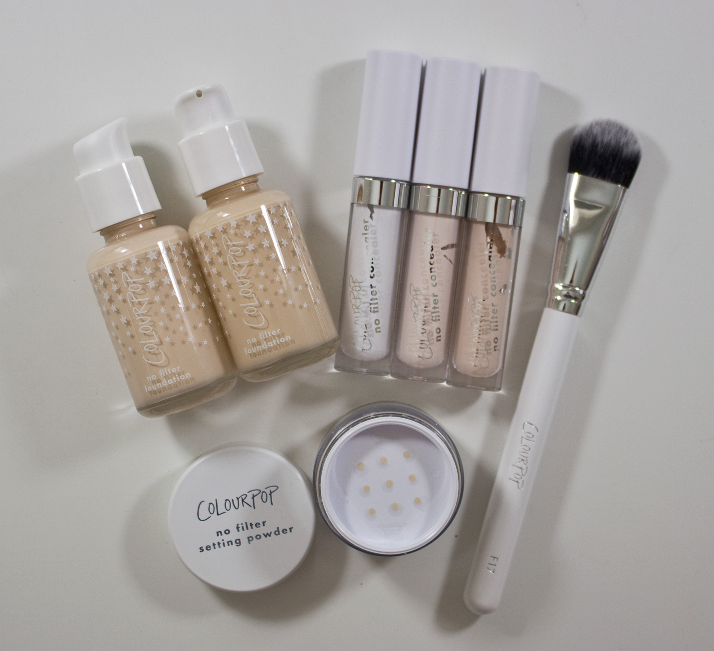 WARPAINT and Unicorns ColourPop No Filter Natural Matte Foundation in Fair 05 & Fair 15. No