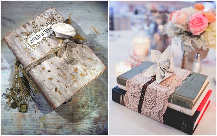 Decoración bodas libros