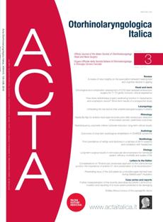 ACTA Otorhinolaryngologica Italica 2016-03 - June 2016 | ISSN 1827-675X | TRUE PDF | Bimestrale | Professionisti | Medicina | Salute | Otorinolaringoiatria
ACTA Otorhinolaryngologica Italica first appeared as Annali di Laringologia Otologia e Faringologia and was founded in 1901 by Giulio Masini. It is the official publication of the Italian Hospital Otology Association (A.O.O.I.) and, since 1976, also of the Società Italiana di Otorinolaringologia e Chirurgia Cervico-Facciale (S.I.O.Ch.C.-F.).
The journal publishes original articles (clinical trials, cohort studies, case-control studies, cross-sectional surveys, and diagnostic test assessments) of interest in the field of otorhinolaryngology as well as case reports (unique, highly relevant and educationally valuable cases), case series, clinical techniques and technology (a short report of unique or original methods for surgical techniques, medical management or new devices or technology), editorials (including editorial guests – special contribution) and letters to the editors. Articles concerning science investigations and well prepared systematic reviews (including meta-analyses) on themes related to basic science, clinical otorhinolaryngology and head and neck surgery have high priority. The journal publish furthermore official proceedings of the Italian Society, special columns as well as calendar of events.
Manuscripts must be prepared in accordance with the Uniform Requirements for Manuscripts Submitted to Biomedical Journals developed by the international committee of medical journal editors. Texts must be original and should not be presented simultaneously to more than one journal.
Only papers strictly adhering to the editorial instructions outlined herein will be considered for publication. Acceptance is upon the critical assessment by experts in the field (Reviewers), the introduction of any changes requested and the final decision of the Editor-in-Chief.
