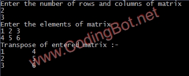 C Code to transpose a matrix
