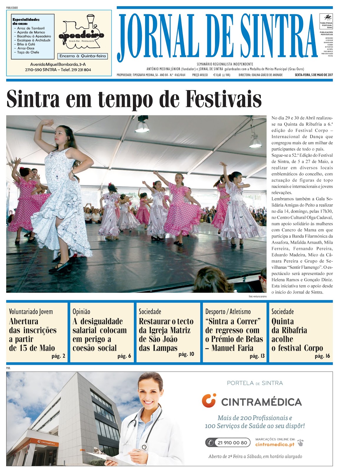 Capa da edição de 05-05-2017 Capa da edição de 05-05-2017