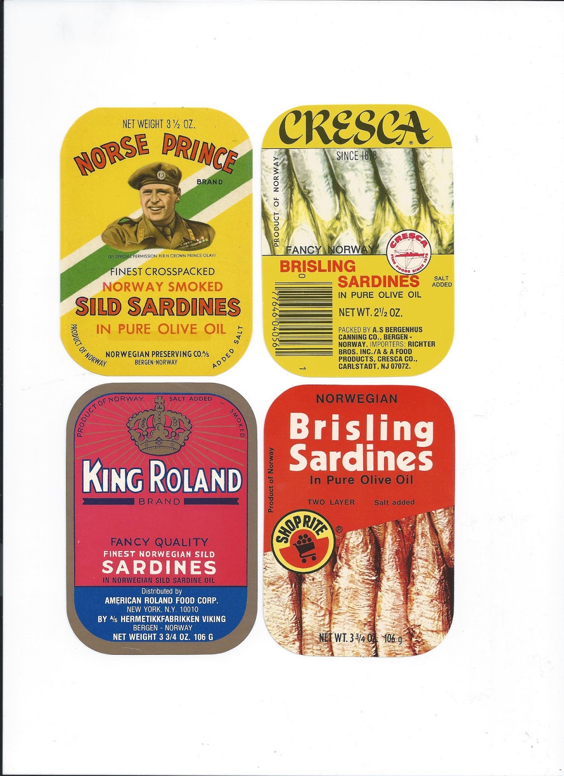Past Print Sardine tin labels
