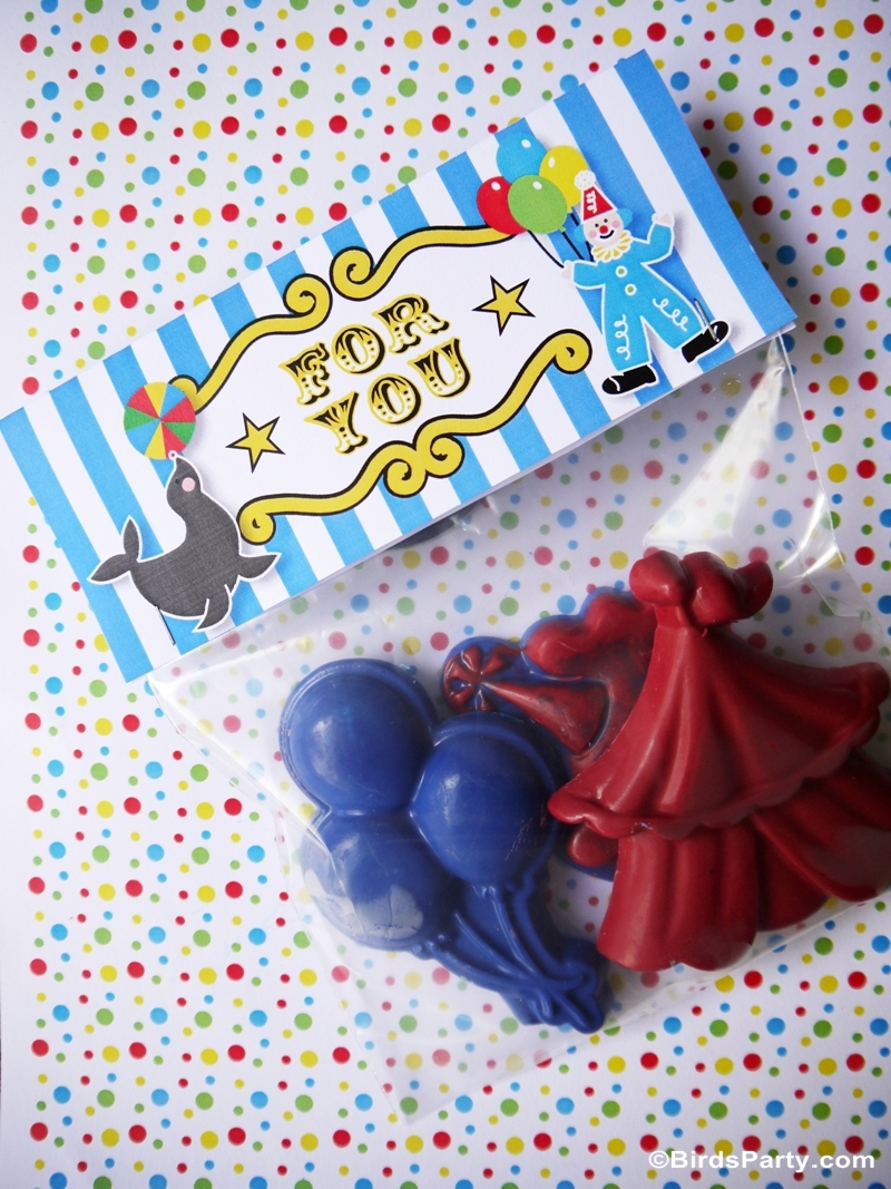DIY Circus Birthday Crayon Party Favors Party Ideas Party