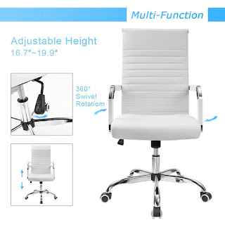 Here is the height adjusting mechanism Furmax White Office Chair