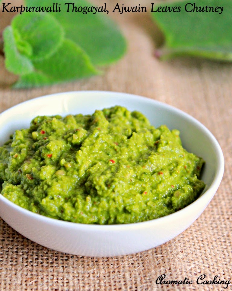 Aromatic Cooking Karpuravalli/Doddapatre/Ajwain Leaves Thogayal