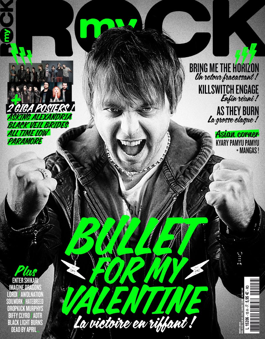 BULLET FOR MY VALENTINE EN LA PORTADA DE LA REVISTA FRANCESA MYROCK! Bullet For My Valentine