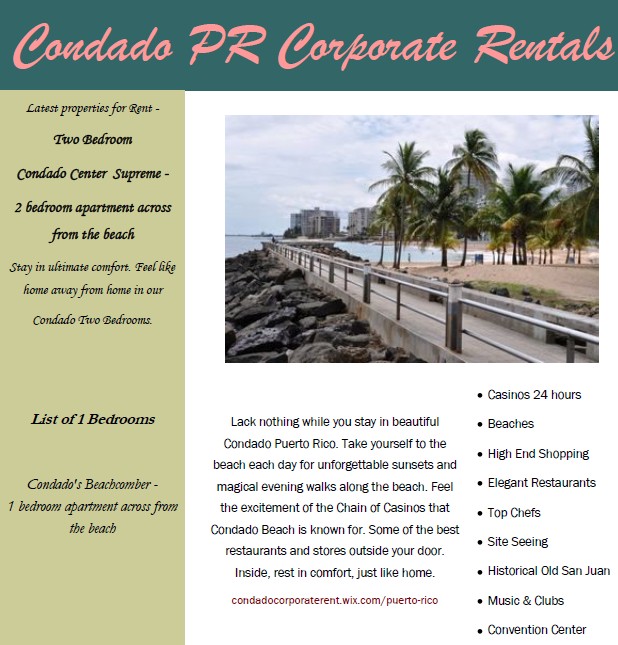Condado Puerto Rico Corporate Rentals