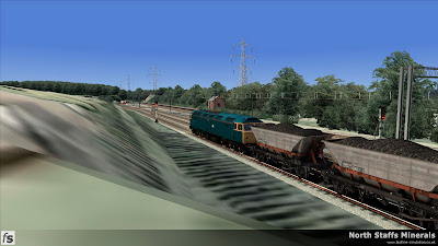 Fastline Simulation - North Staffs Minerals: Trentham Colliery. An MGR service waits to depart.