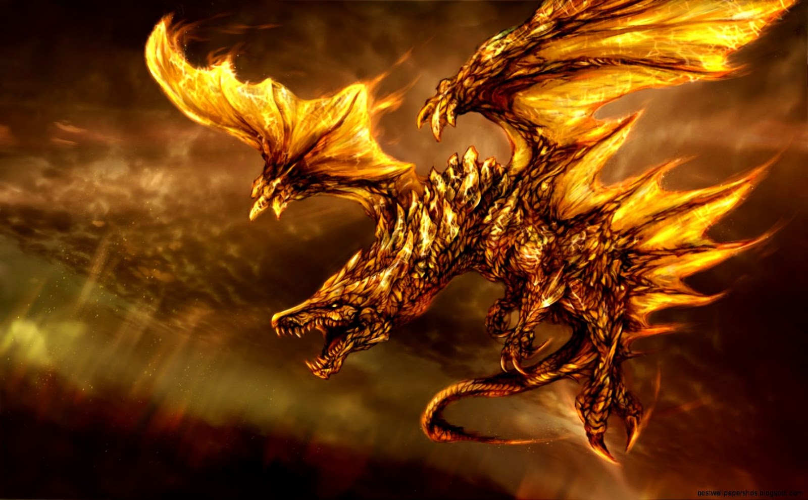 Awesome Gold Dragon Backgrounds