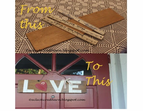 Eclectic Red Barn:  From scraps of wood to Valentine's Day sign