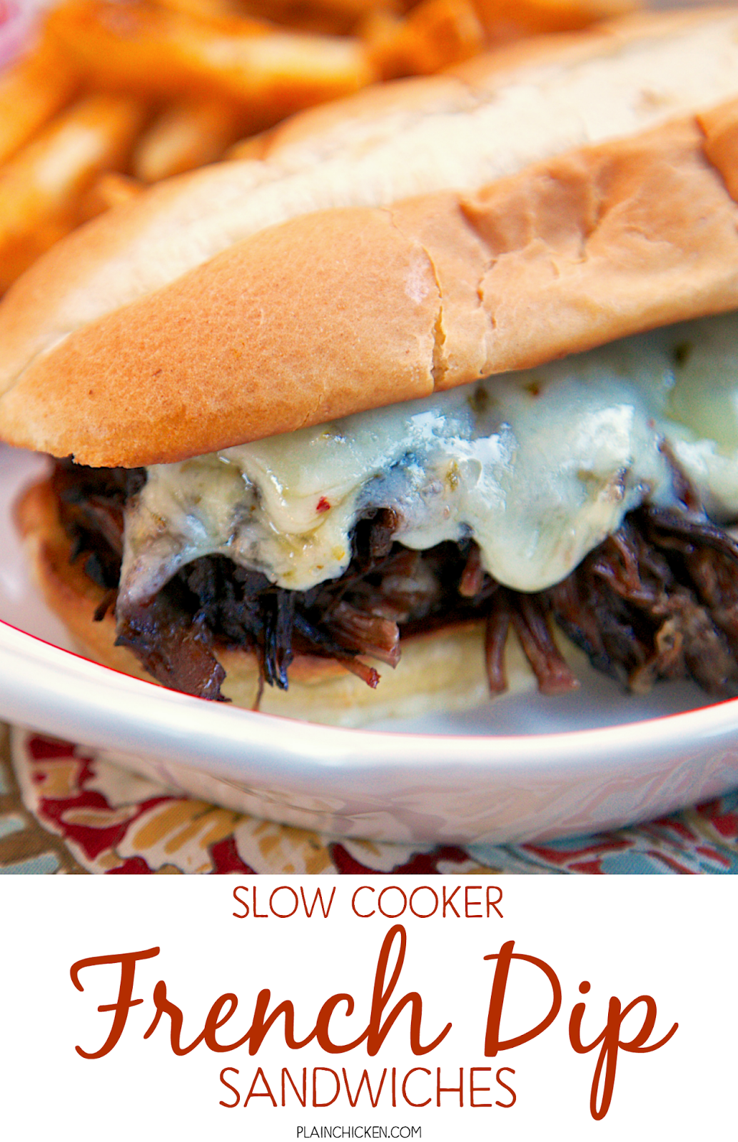 Slow Cooker French Dip Sandwiches Plain Chicken®