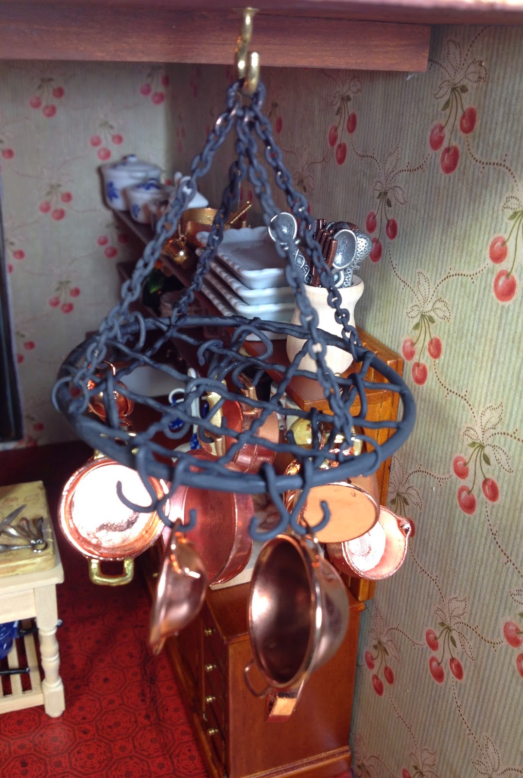 Jocelyn's Mountfield Dollhouse DIY Hanging Metal Pot Rack