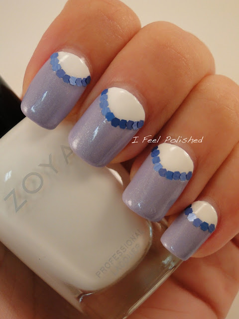 Half Moon Glitter Mani