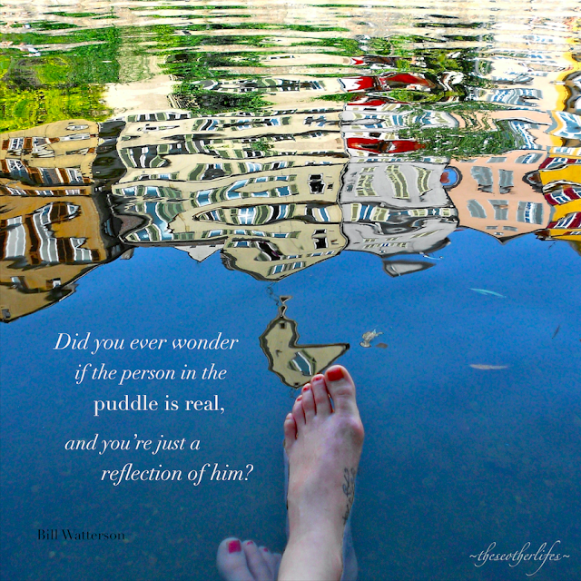 Did you ever wonder if the person in the puddle is real, and you’re just a reflection of him? [or her] - Bill Watterson
