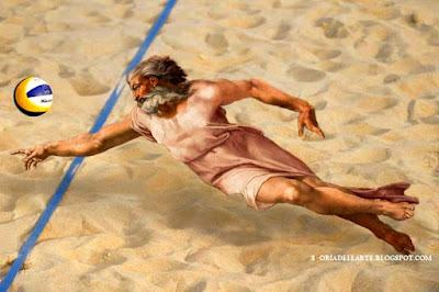 Una giocata da Dio - Michelangelo fotomontaggi satirici di capolavori dell'arte-La creazione di Adamo-Michelangelo