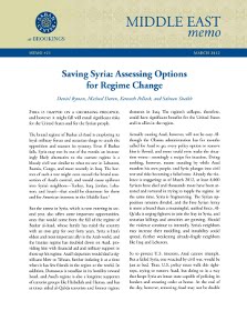Saving Syria: Assessing Options for Regime Change (2012)