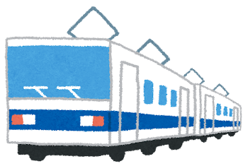 電車のイラスト「青ライン」