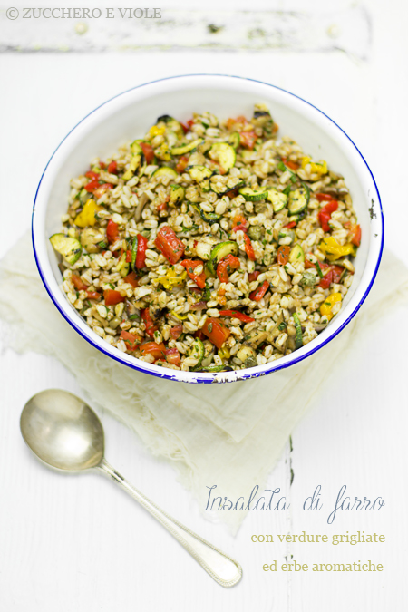 insalata di farro con verdure grigliate