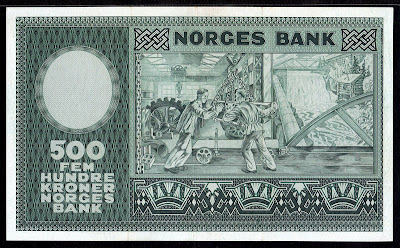 Norway money 500 Kroner banknote