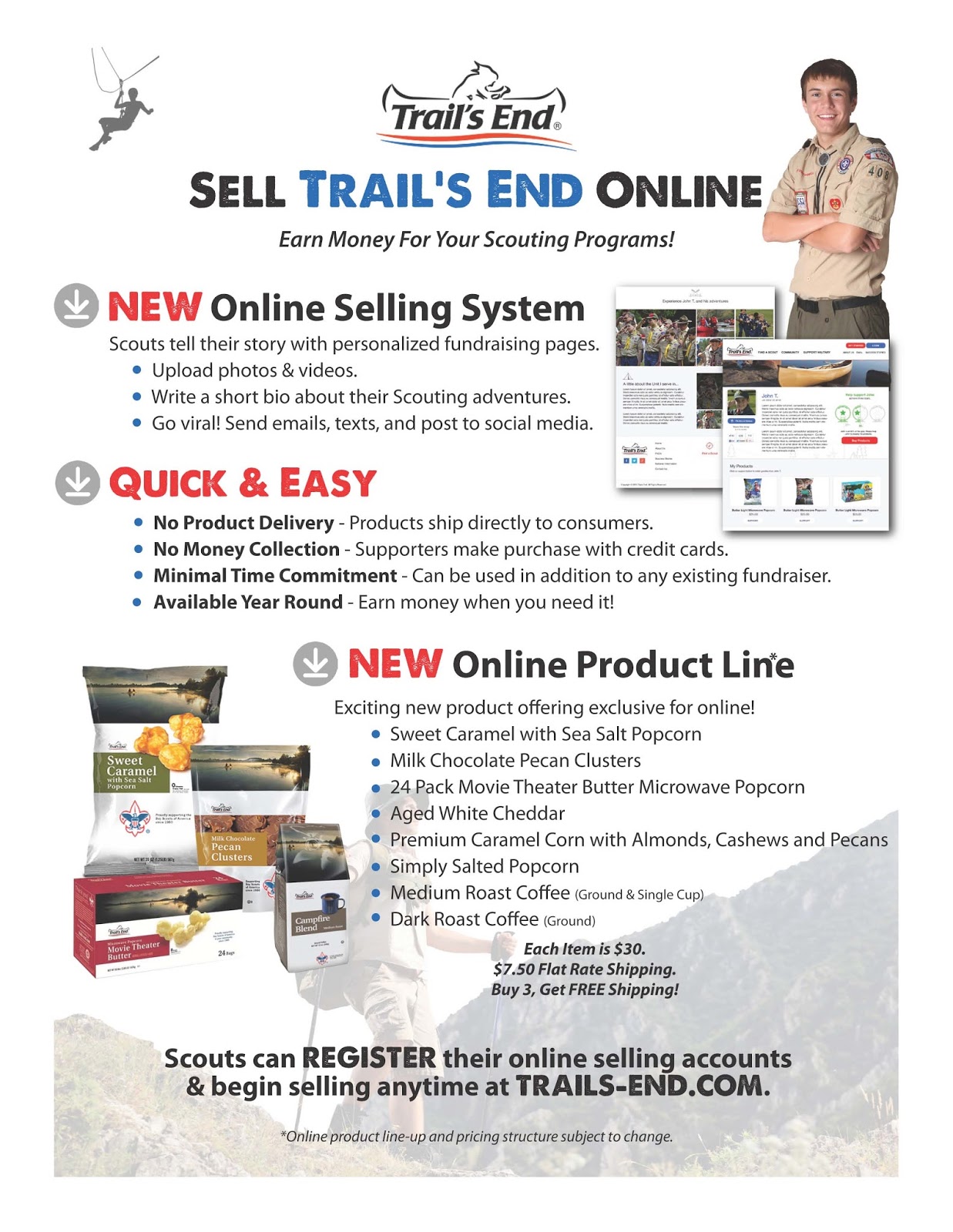 Gulf Coast Council, BSA Trails End Popcorn Highlights & Selling Popcorn Online