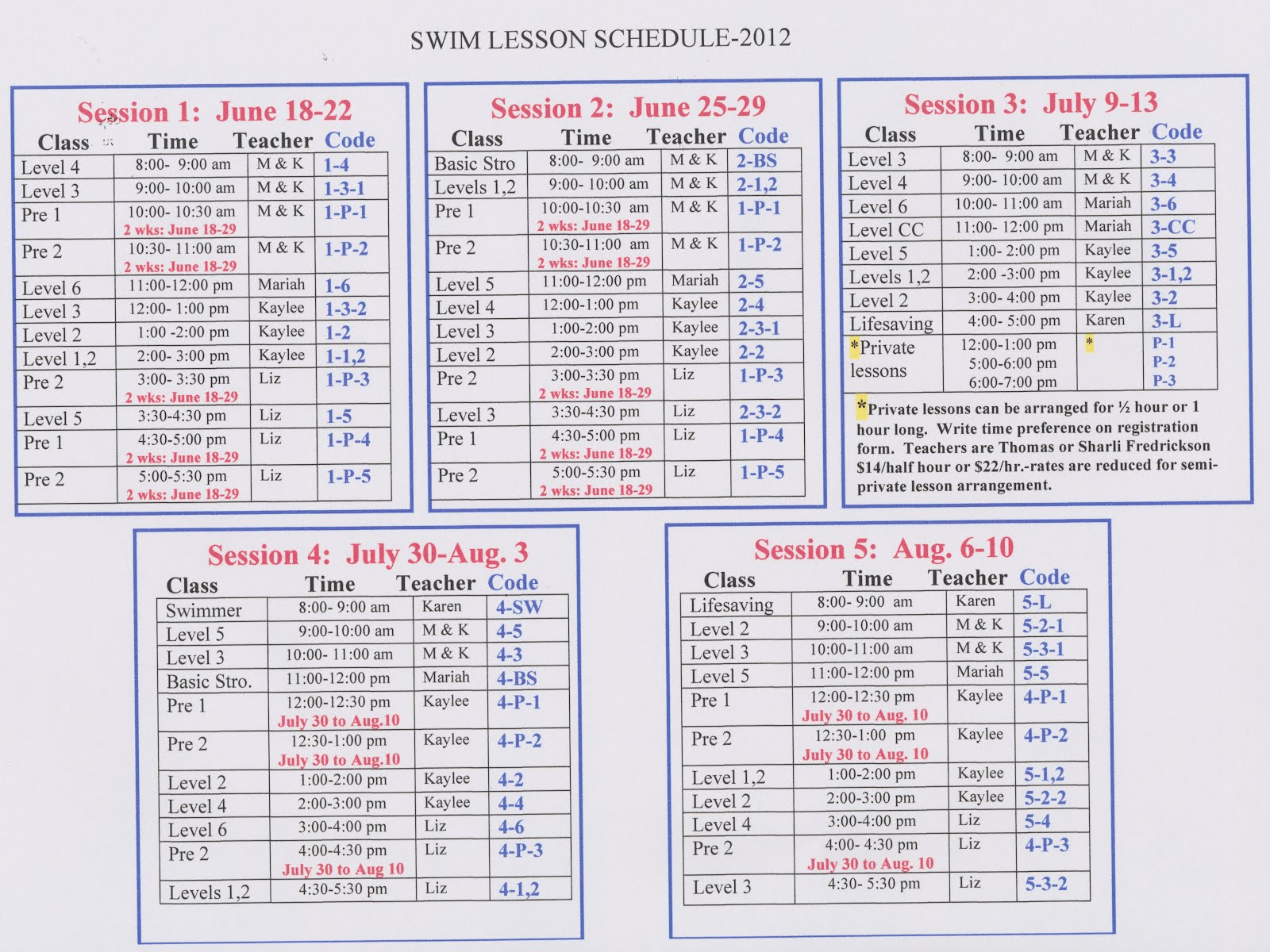 Campbell Swimming Lessons