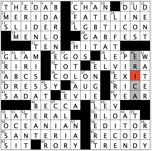 Rex Parker Does The Nyt Crossword Puzzle So Called Black National Anthem Thu 10 18 18 Nickname Of Singer Of 2007 S Umbrella American Dance Move Illegal In Saudi Arabia Savory Scottish Pudding