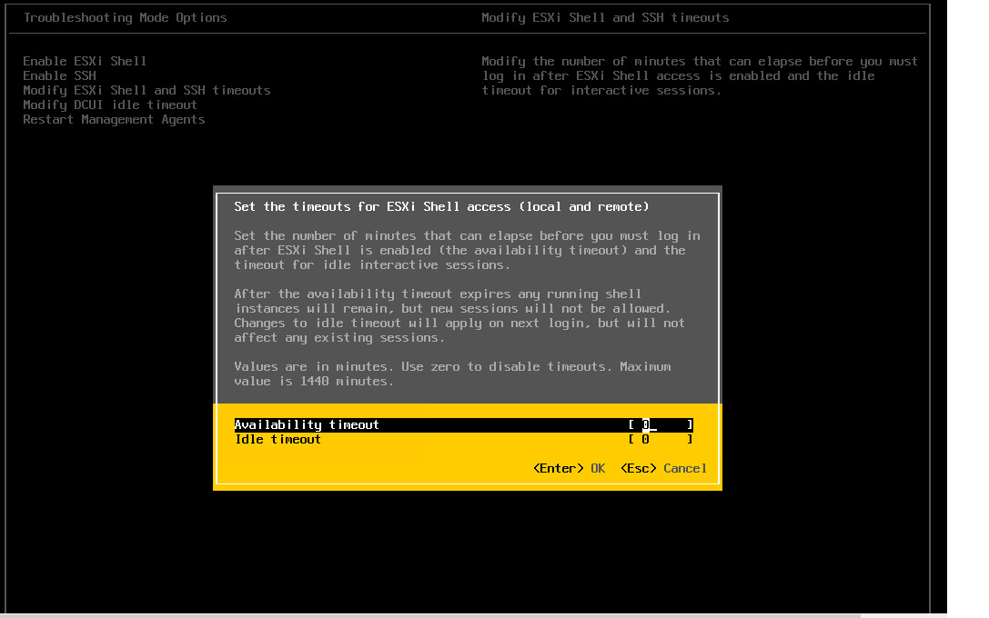 Enable ssh. ESXI Shell. VMWARE ESXI. Direct Console user interface of the ESXI.. Full installation ESXI on PC.