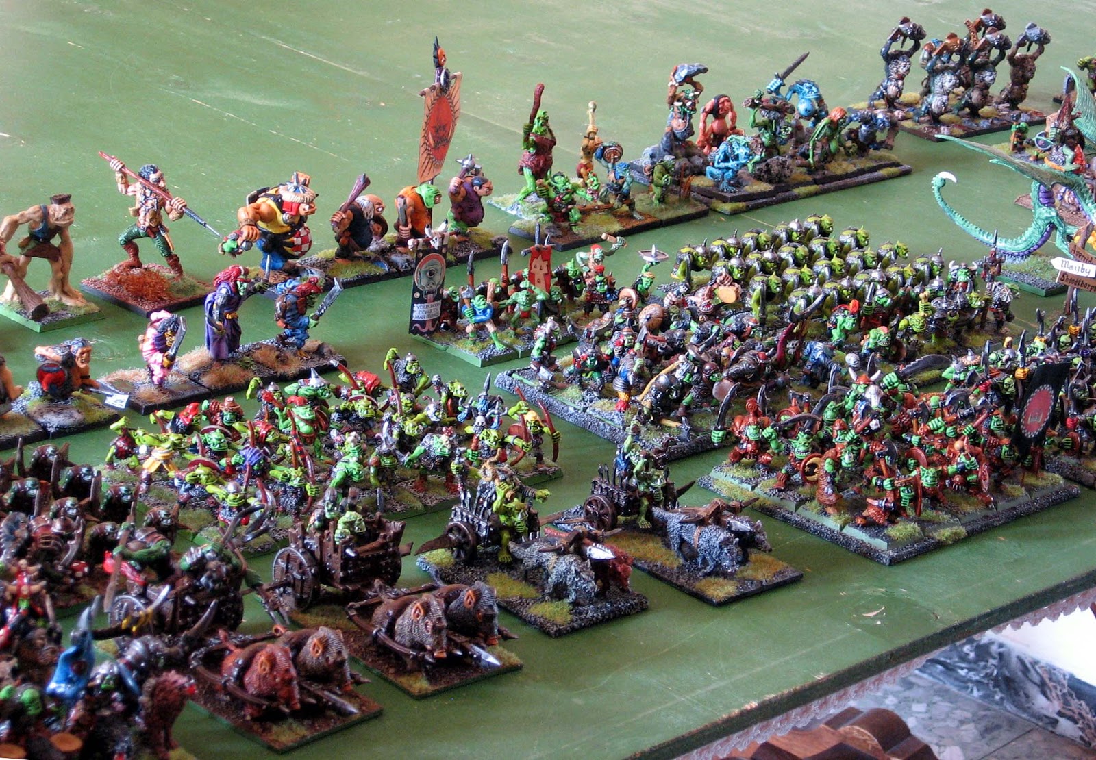 Esercito Dipinto Orchi E Goblin Per Warhammer The Old World - COMMISSIONE Professionale