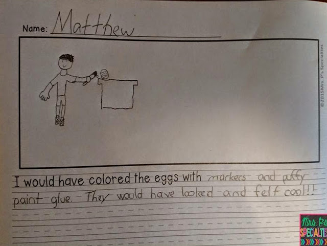 photo of a journal page student finished when given a writing prompt