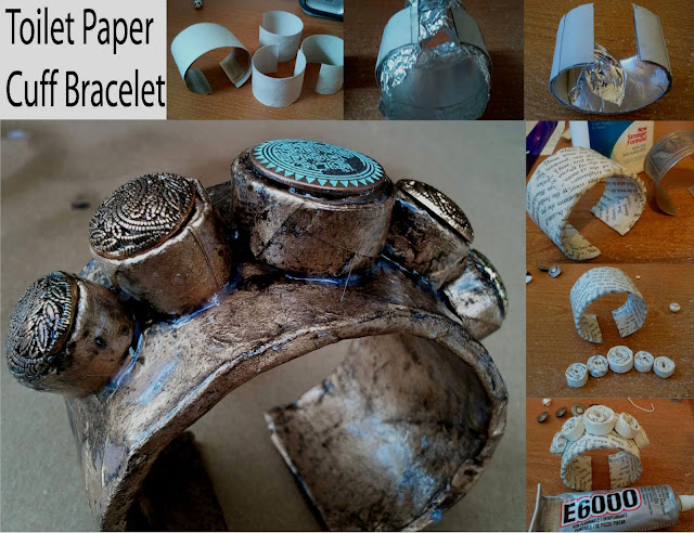 Refashion Co-op: Paper Jewlery - TP Cuff Bracelet