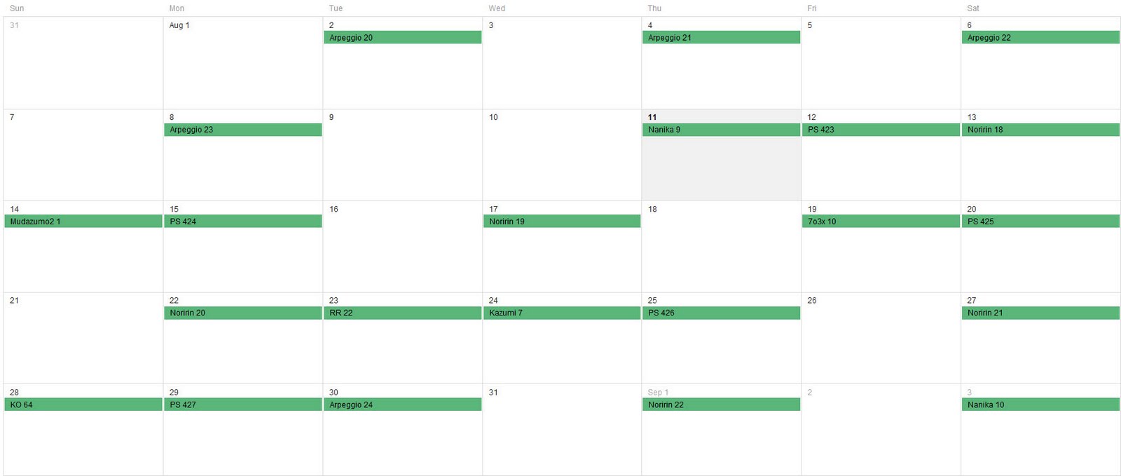  a non scanlations august and september schedules