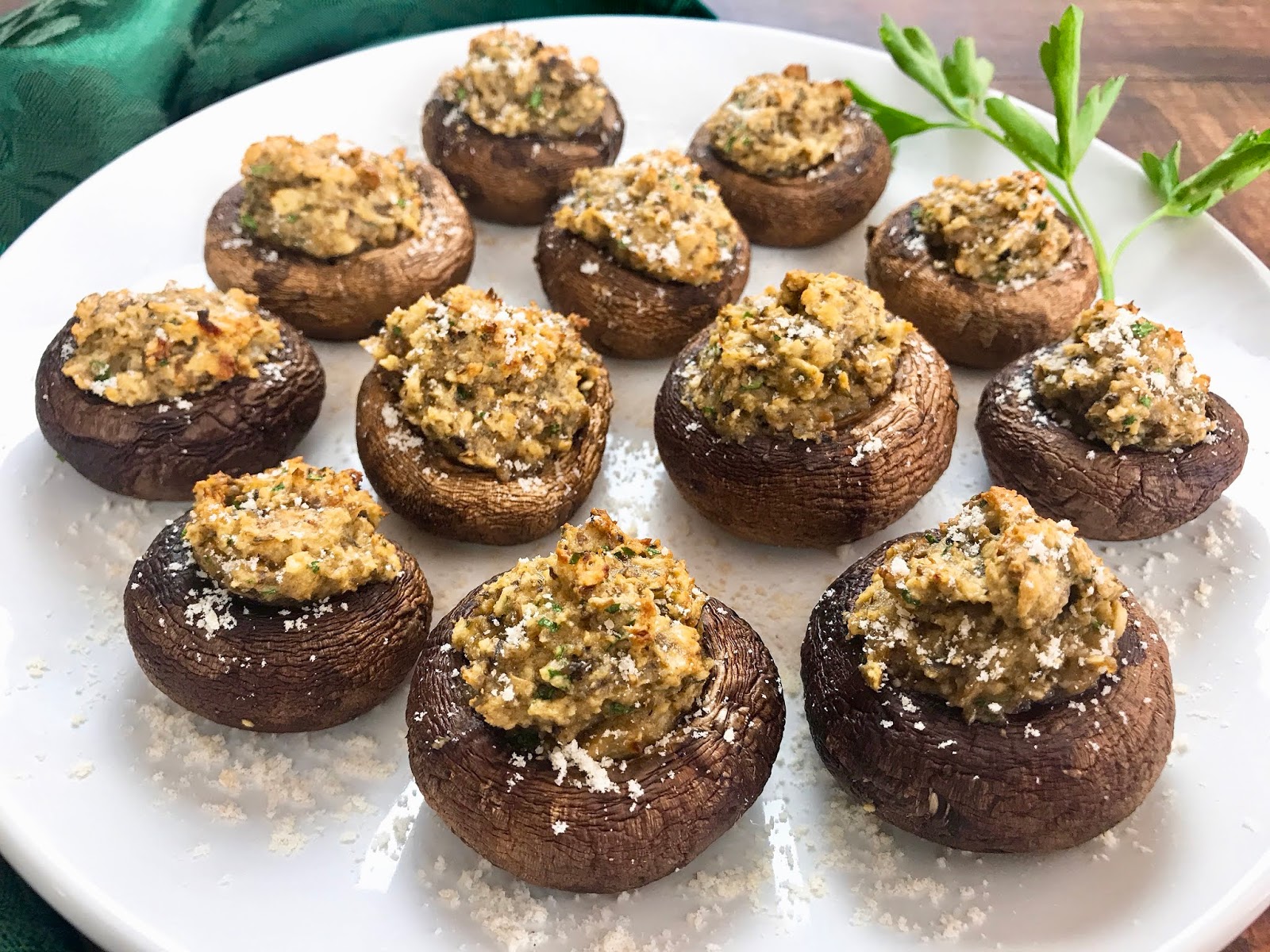 Vegetarian Stuffed Cremini Mushrooms