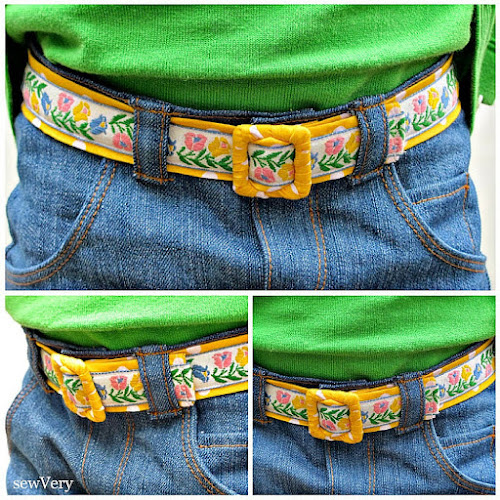 sewing tutorial for handmade vintage trim belt from Sew Very